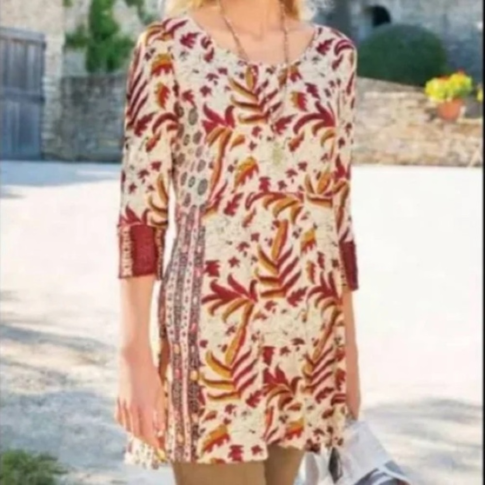 Soft Surroundings Plus Linen Blend Sugar Maple Tunic Top relaxed fit size 2X